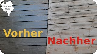 4 Methoden zum Holz Lack entfernen  ohne Chemie alte Farbe von der Holz Terrasse lösen [upl. by Saraann]