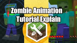 How to add or make Zombie walk  Addon maker for mcpe  Blockbench tutorial [upl. by Acnairb]