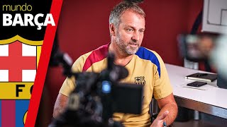 ENTREVISTA COMPLETA a HANSI FLICK entrenador del BARÇA quotMe ILUSIONA la generación de LAMINE YAMALquot [upl. by Breed]