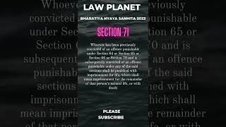 Bharatiya Nyaya Sanhita 2023 Section 71 indialegal law indianlawupdates news livelaw [upl. by Amaerd]