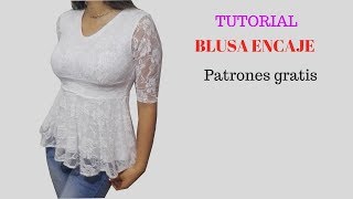 DIY Blusa encaje para mujer corte y confección [upl. by Gujral]