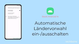 Automatische Ländervorwahl einschalten oder ausschalten Android 14 [upl. by Lovel321]