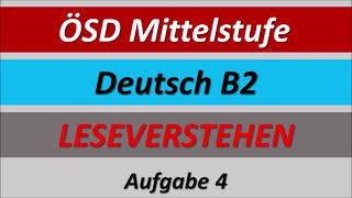 ÖSD MITTELSTUFE  Deutsch B2 LESEN B2  Modelltest 6 Aufgabe 4 mit Lösung [upl. by Elvis]