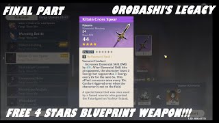 FREE 4 STARS POLEARM Orobashis legacy final part COMPLETED  Genshin Impact [upl. by Elbon436]