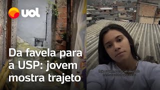 Jovem mostra realidade de morar na favela e estudar na USP [upl. by Baudoin384]