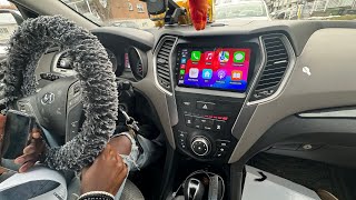 Hyundai Santa Fe 20132018 radio removal android CarPlay screen camera installation complete video [upl. by Fendig]