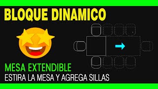 🔴 Bloque dinámico mesa extendible en autocad  idea creativa para muebles [upl. by Lorn]