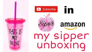 my sipper bottle unboxing  this is my drink unboxing pink colour sipper bottle [upl. by Jorgenson]