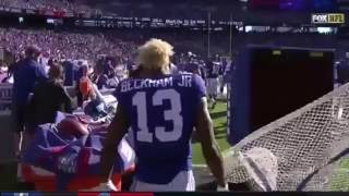 Odell Beckham Jr Throws A Tantrum After Eli Manning Interception [upl. by Aleiram]