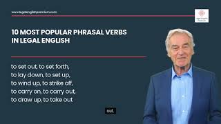 10 MOST POPULAR PHRASAL VERBS IN LEGAL ENGLISH [upl. by Feola245]