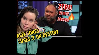 Alex Jones Egghead Turns Bright Red in Debate with Destiny on Zero Hedge [upl. by Cordula]