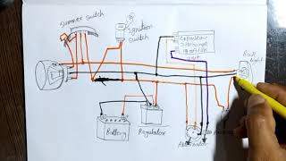 bike headlight wiring diagramHero Honda bike wiring diagramबाइक की हेड लाइट वायरिंग करें [upl. by Ocirema]