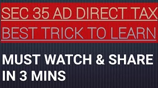 Best trick sec 35ad PGBP direct tax [upl. by Brottman]