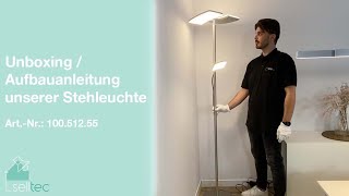 Montageanleitung Aufbauanleitung Deckenfluter  Paul Neuhaus Leuchten DirektSelltec Leuchten [upl. by Palmira951]