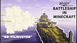 Working Battleship in Minecraft [upl. by Gaudette448]