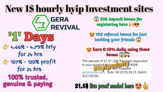 Gerarevivalcom New 1 hourly hyip Investment site 50 signup bonus 0 days old hyipsdaily [upl. by Baker]