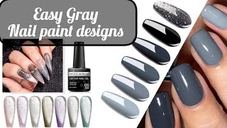 EASY GRAY NAIL IDEAS new nail art design collection [upl. by Argela893]