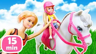 Tolle Puppen Videos für Kinder mit Barbie Kompilation  Magisches Schloss [upl. by Nwahsuq]