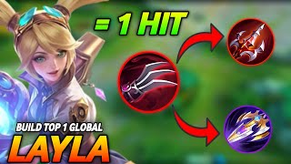 AUTO SAVAGE Layla One Shot Build and Best Emblem 100 DEADLY  Build Top 1 Global Layla [upl. by Adel]