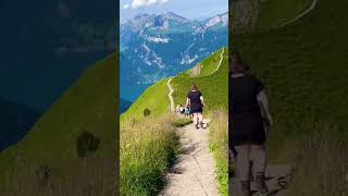 Hiking while enjoying the stunning view of Switzerland switzerland fronalpstock stoos shorts [upl. by Relly]