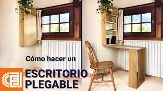 Cómo hacer un escritorio de madera plegable Carpinteria en Casa [upl. by Wistrup]