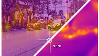 Ulefone Armor Mini 20T Pro Thermal in the big city traffic [upl. by Ajna]