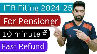 Income Tax ReturnITR filing 202425 for pensionerSenior citizen  Pension n Other source in ITR 1 [upl. by Ednutey]