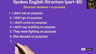 Spoken English Structure part 45 please Subscribe and like for more videos [upl. by Yajeet655]