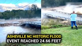 Storm Hurricane Helena captured historic flooding plus collapsed bridges and crested dams [upl. by Edgell]