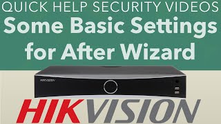 Hikvision AcuSense NVR I Series Basic Settings [upl. by Proffitt]