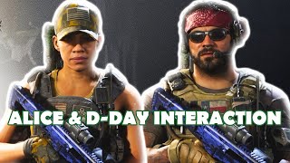 Call of Duty Modern Warfare Operator Interaction  Alice and DDay [upl. by Irt]