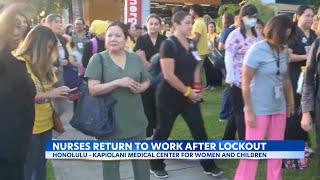 Kapiolani Medical Center for Women amp Children nurses return to work [upl. by Hsenid]