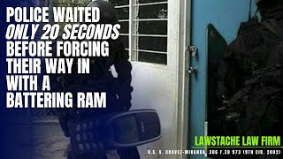 After waiting just 20 seconds police used a battering ram on the door to execute a search warrant [upl. by Ancell577]