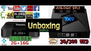 UNBOXING  TV BOX Tanix TX3 Mini e Tanix TX9 Pro [upl. by Caria]