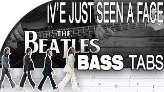 The Beatles  Ive Just Seen a Face  Bass Cover With Tabs in the Video [upl. by Allesor673]