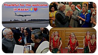 Thankful for the welcome in Kazan 🙏❤️ NarendraModiPutinPresidentOfWorld [upl. by Eelarol]