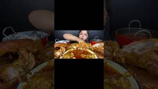 SPICY MUTTON FAT CURRY WITH 2 SPICY WHOLE CHICKEN CURRY AND CHICKEN HYDERABADI BIRYANI 🔥shortsasmr [upl. by Nikkie963]