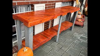 Pallet 90 x 18 inch rustic plant table [upl. by Leinod]