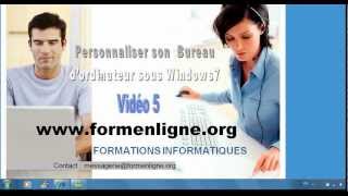 Personnaliser son écran daccueil ou Bureau dordinateur sous Windows7 [upl. by Cohette]