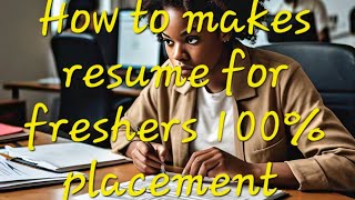 How to build resume for freshers using Chatgpt for free resume freshers placement jobsearch [upl. by Raina]