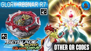 NEW GLORY REGNAR R7 REVIEW  OTHER QUADDRIVE QR CODES BEYBLADE BURST APP [upl. by Noreik]