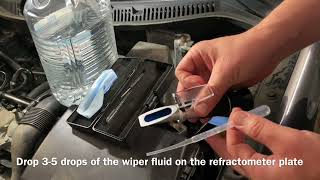 How to check your windshield wiper fluid antifreeze using a refractometer VW Polo 4 9N3 DIY [upl. by Hawley]