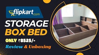 Must Watch  Box Bed Flipkart Perfect Homes Opus Engineered Wood flipkart bed [upl. by Sellers]