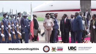 President Equatorial Guinea HE Teodoro Obiang Nguema has arrived at Entebbe International Airport [upl. by Kancler]