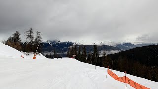 La Plagne  Fairly steep red run called Andre Martzolf slope on GoPro 8 POV filmed April 2022 [upl. by Olra]