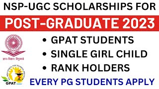 National Scholarship for PG Students 2023  Scholarship for Post Graduate Students  PG Scholarship [upl. by Kehsihba]