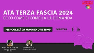 Ata terza fascia 2024 tutorial sulla compilazione della domanda [upl. by Aznarepse]