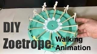 How to make a Zoetrope A DIY Homemade Walking Animation Device Perpetual Motion [upl. by Heiney]