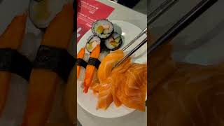 Salmon sushi mukbang [upl. by Aramoy19]