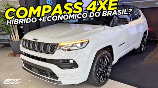 NOVO JEEP COMPASS S 4Xe 13 TURBO HÍBRIDO PLUGIN 2022 COM 240 CV FAZ 24 KML E 900KM DE AUTONOMIA [upl. by Llerrac]